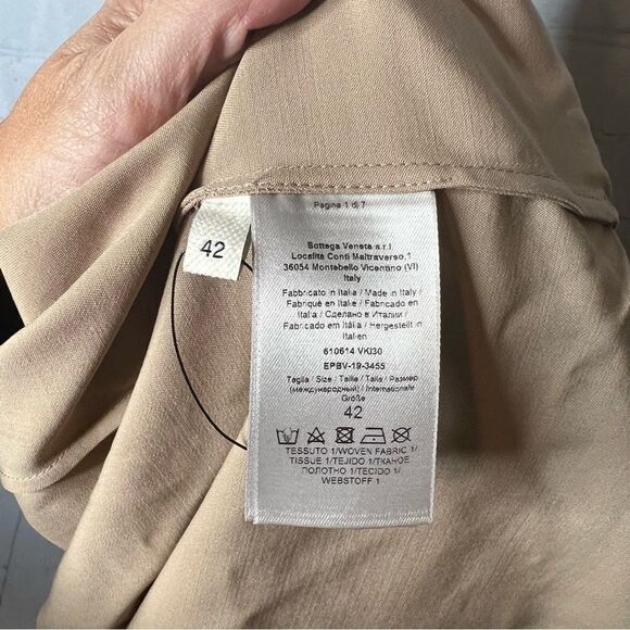 NEW Bottega Veneta tan wool twill draped wrap top size 42 - Picture 10 of 16
